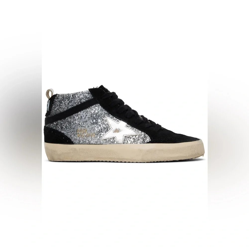 Golden Goose Black and silver Mid Star sneakers - Picture 4 of 15